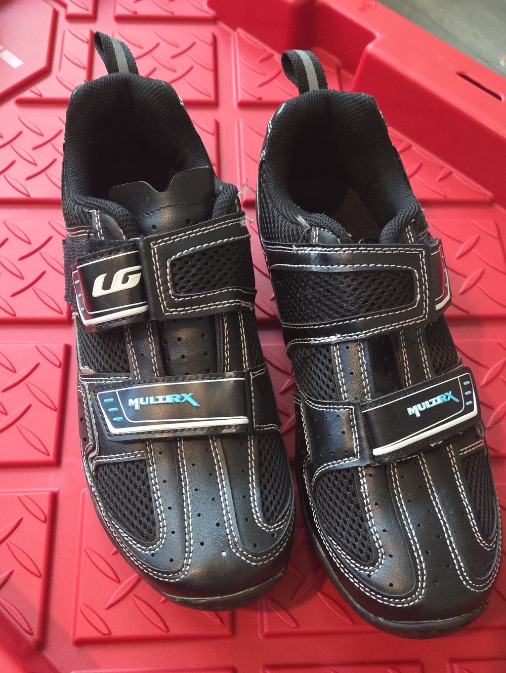 Men's Black Multirx Athletic Cycling Sneakers with Hook-and-Loop Straps